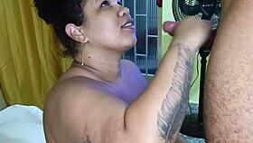 Latina Brunette Cums Without Warning in Her Mouth During Bareback Fuck