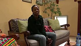 Ethiopian amateur sucks boss and takes anal in fake casting.