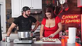 I'm always horny in the kitchen with big tits