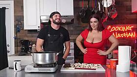 I'm always horny in the kitchen with big tits