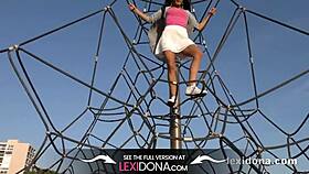 Follow me around Barcelona as I flash my body on the beach for a thrill. Who’s watching this candid outdoor tease?