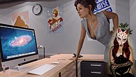 In the scent series, the sexy lady boss takes charge outdoors.