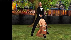 enjoying a sweet appetizer in cartoon style