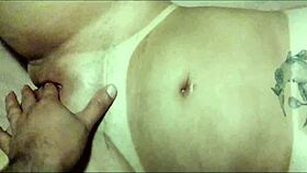 Small haired vallery g uses her best friend to get herself off