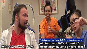 Freshman Mia Sanchez Gets Hitachi Magic Wand Orgasms from Female Nurses During Physical