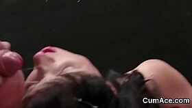 i get a bizarre blowbang pov facial bukkake sucking all the jizz as kinky bombshell