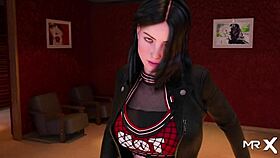 the girl says, 'spank me in this 3d anime game.'