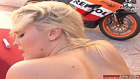 outdoor lesbian threesome with a double dildo and teen 18+s