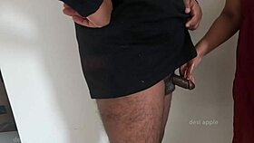 Tamil maid sridevi jerking stranger black dick with oil