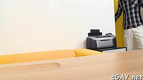 Sophisticated Homosexual Hunk Receives Lascivious Oral Pleasure From Gay Blowjob