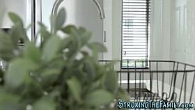 black teen 18+ gives blowjob then rides ebony cougar