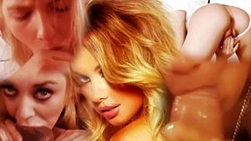 Beautiful Blonde Model Deepthroats Until Cum in Mouth