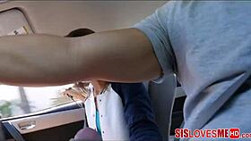 Skinny Teen Stepsister Charity Crawford Gives Road Head POV