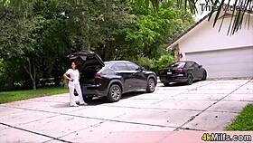 Busty brunette MILF masseuse gives nasty session