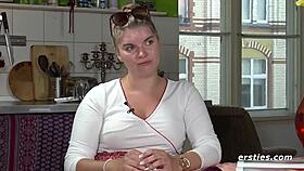 German blonde natascha intimately fingers her wet pussy nipples