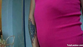 that brunette babe is eating pussy like a pro in this lesbian scene.