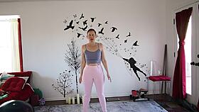 Girlfriend teaches yoga lesson with natural tits