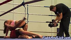 Big ass babe lesbian wrestling fake boobs