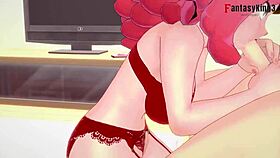 Mei Hatsume gives POV blowjob in Boku no Hero.