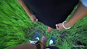 i’m just a cute blonde sucking cock in the park, pov style with cum in mouth - veronika charm