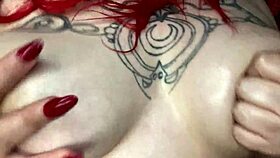 I am massagin' my big natural tits with oil at home.