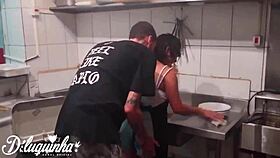 Waitress flirts with employee, boss watches