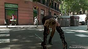 Hotties at the party make the brunette take double anal penetration