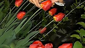 Neighbor admires flowers then gets mouth fucked