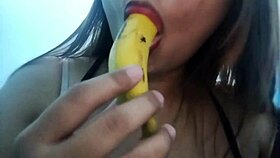 seductive filipina licks banana in fantasy