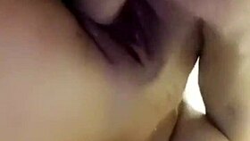 slutty girl with big boobs squirts while masturbating huge dildo in the shower 😈