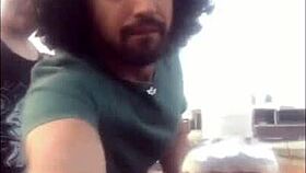 A Mexican amateur gets slippery on the rooftop in this gay scene