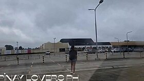 Two beautiful pinays feel the scandal of being fucked in public parking