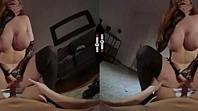 Exploring the dark room VR with a redhead in her own element