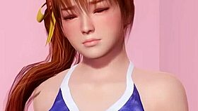 doa5 kasumi poses nude in gravure studio