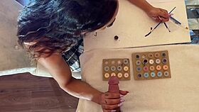 I Giv the Brunette Milf a Handjob