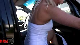 Spanish blonde milf enjoys outdoor blowjob and deepthroat before squirting