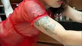 Incredible Squirt Provoked To My Wife In The Kitchen With Big Cock