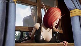 elf thief gets stuck on a window in whorecraft toa