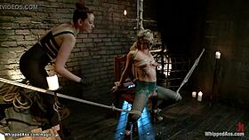 Bound Lesbian Whipped In Pantyhose During Anal Domination