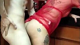 Incredible Squirt Provoked To My Wife In The Kitchen With Big Cock