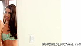 Blonde Lesbians Toy Each Other's Asses For First Time