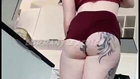 Albina shows off her ass stuffed in shorts 😈