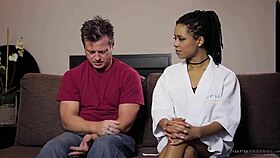Kira Noir Battles Blue Pill During Ebony Nuru Massage