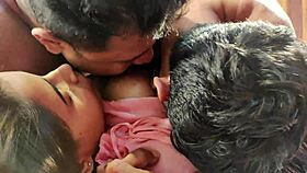 omg, full hd threesome with a bent over teen slut getting assfucked by two guys 😍