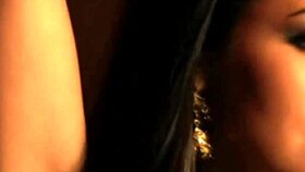 brunette tall lady enjoys a ritual of dancing and teasing in softcore nude