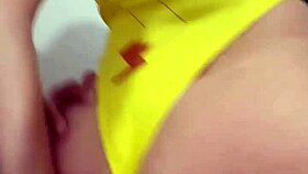 blonde teen in lingerie sits on big ass, moaning loudly