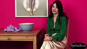 british slut in lingerie sucks to cum