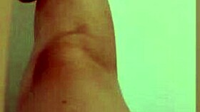 shy girl shows legs on camera