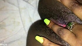 fingering my tight black creamy pink pussy, feels so good! 🥵