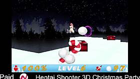 3D anime Christmas party with monster tits